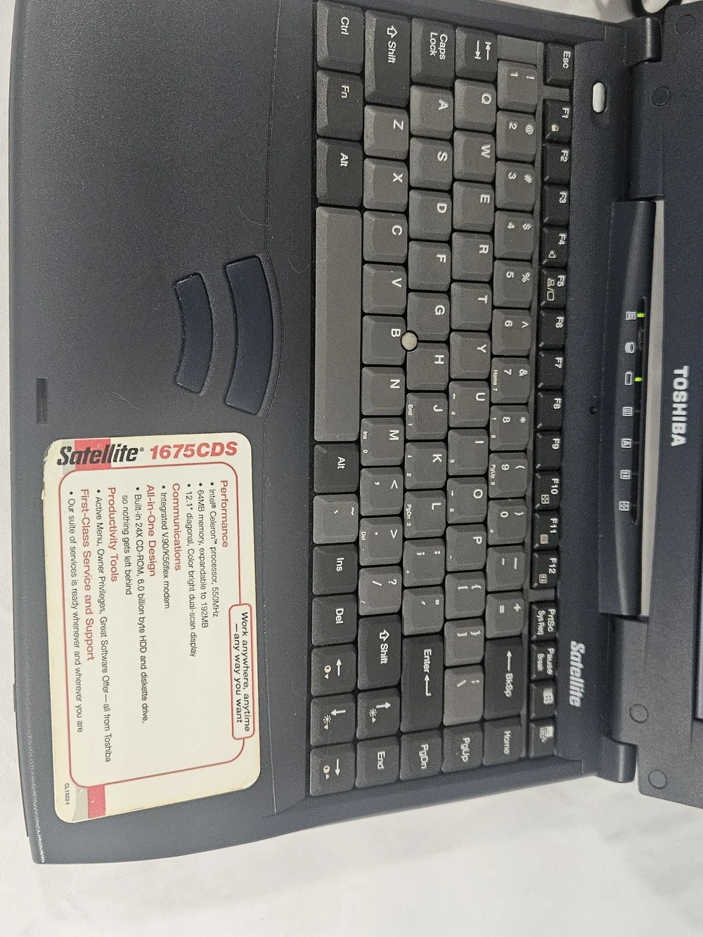 Laptop Toshiba Satellite 1675 CDS Black- Windows Ready. #273